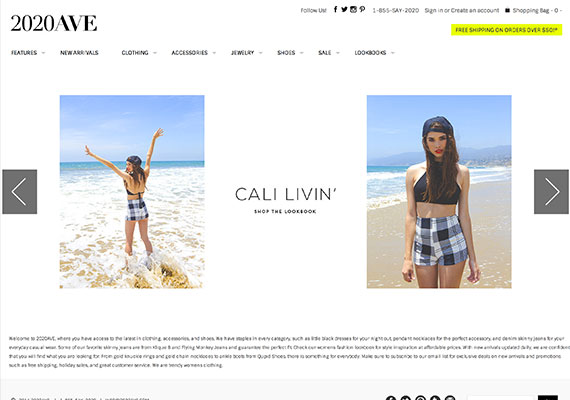 Fashion retailer 2020ave features some of the newest trends for women online.